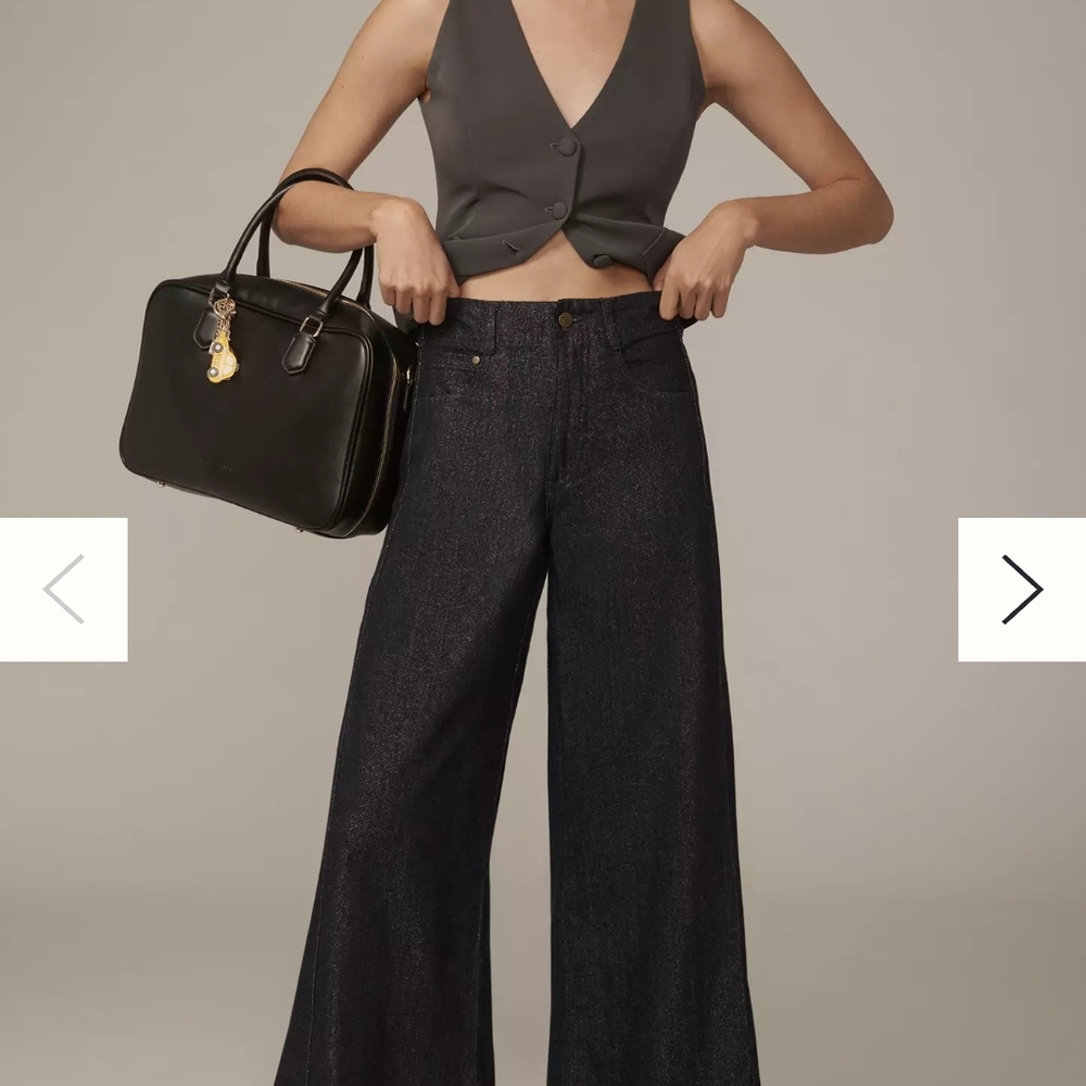 Anthropologie Black Wide Leg Flare Jeans High-Waisted